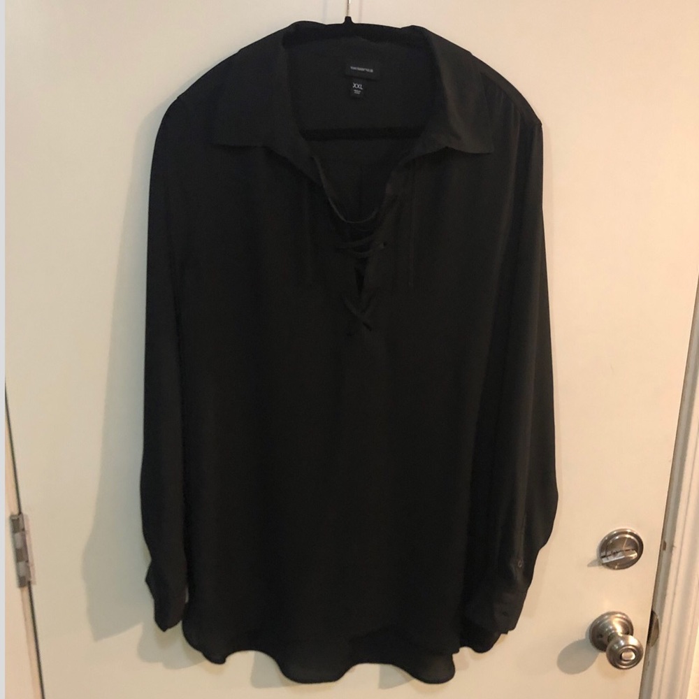 WHO WHAT WEAR | black blouse | Size XXL